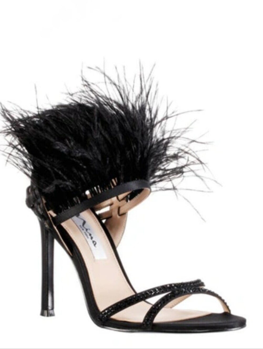 Nina Dalva Feather Dress Sandals Women's Shoes Size 8